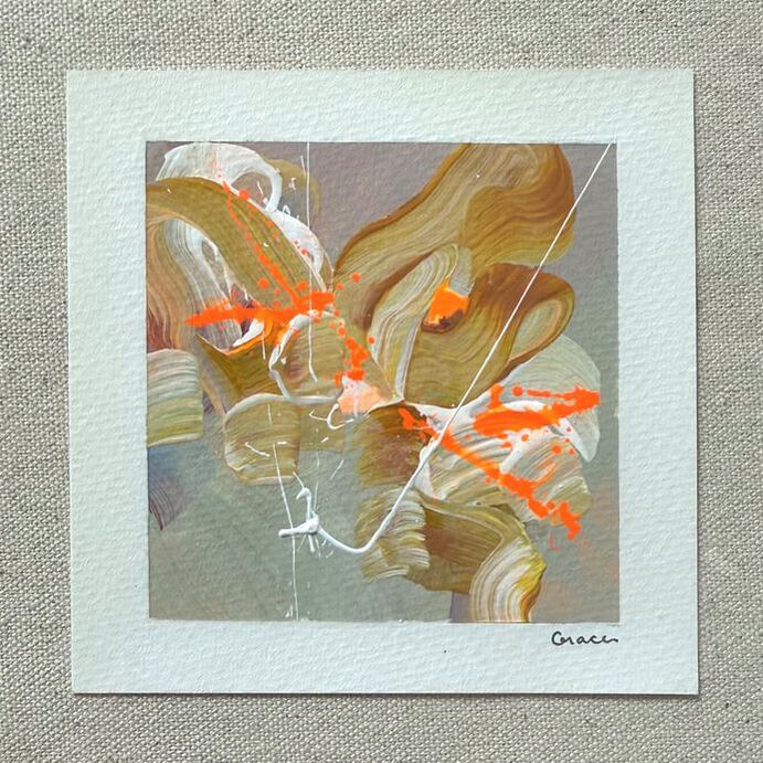 Paper Mini 25, Acrylic on paper, 4 × 4 in — original painting by Grace Martin Franklin