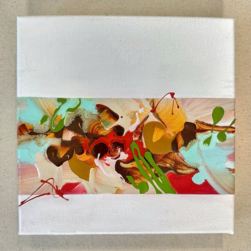 Breaking Formation, Acrylic on Canvas, 8 × 8 in — original painting by Grace Martin Franklin