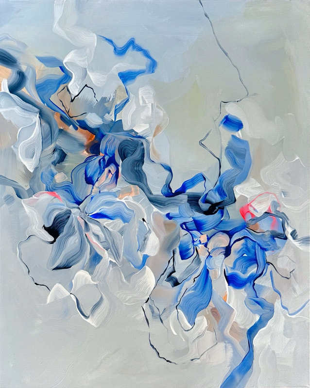 Laced Fingers, Acrylic on Canvas, 30 × 24 in — original painting by Grace Martin Franklin