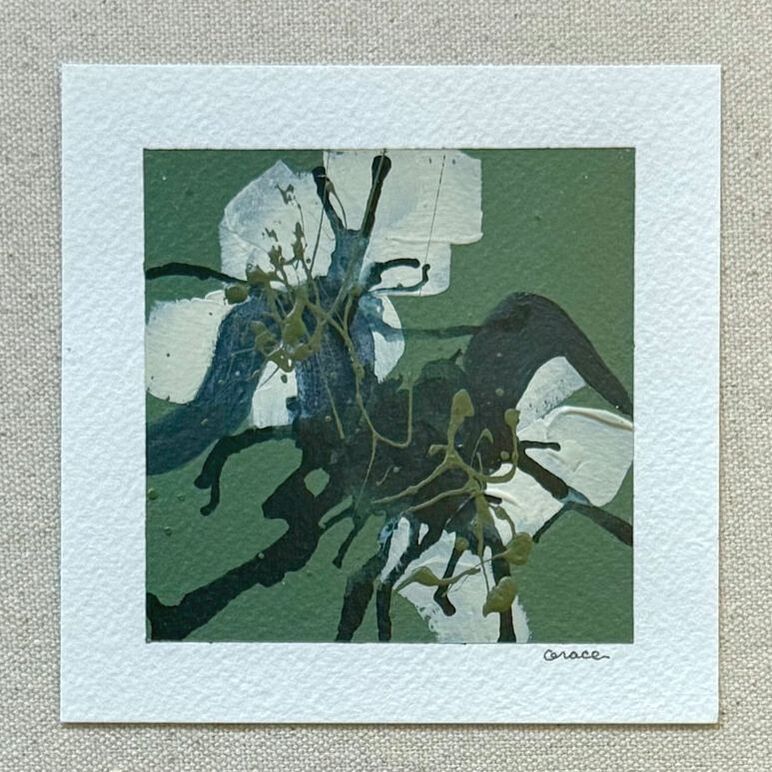 Paper Mini 92, Acrylic on paper, 4 × 4 in — original painting by Grace Martin Franklin