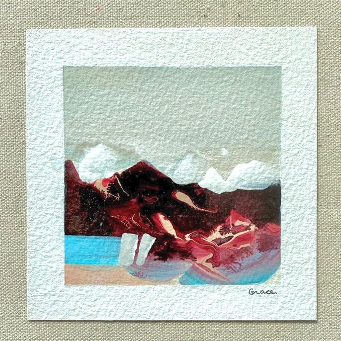 Paper Mini 36, Acrylic on paper, 4 × 4 in — original painting by Grace Martin Franklin