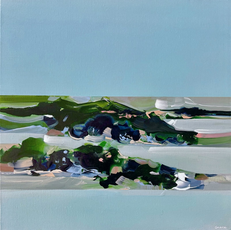 Hidden From the Wind, Acrylic on Canvas, 18 × 18 in — original painting by Grace Martin Franklin