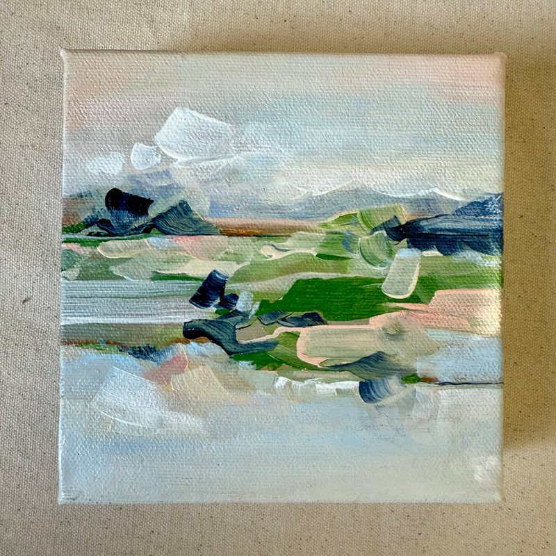 Before You Wake, Acrylic on Mounted Canvas Panel, 5 × 5 in — original painting by Grace Martin Franklin