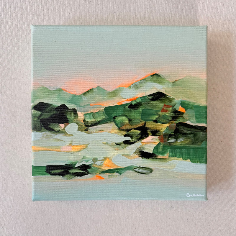 Restless Divide, Acrylic on Canvas, 8 × 8 in — original painting by Grace Martin Franklin