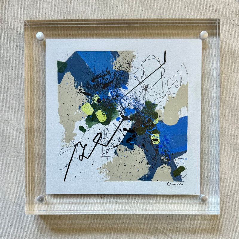 Paper Mini 110, Acrylic on paper, 4 × 4 in — original painting by Grace Martin Franklin