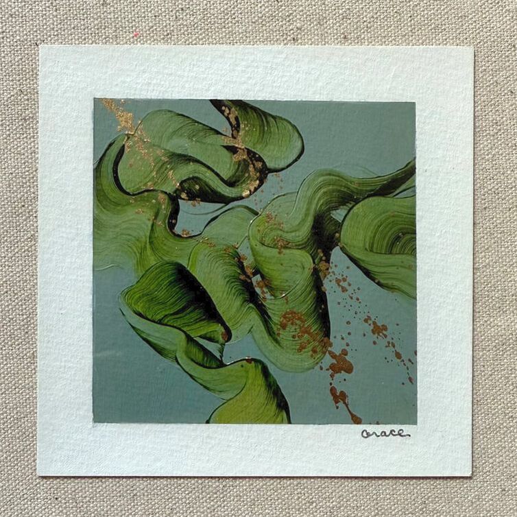 Paper Mini 81, Acrylic on paper, 4 × 4 in — original painting by Grace Martin Franklin