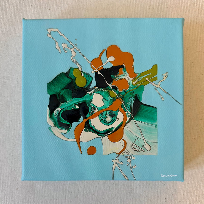 Space Left Open, Acrylic on Canvas, 6 × 6 in — original painting by Grace Martin Franklin