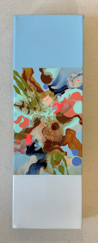 Deep Below, Acrylic on Canvas, 4 × 12 in — original painting by Grace Martin Franklin