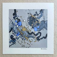 Paper Mini 51, Acrylic on paper, 4 × 4 in — original painting by Grace Martin Franklin