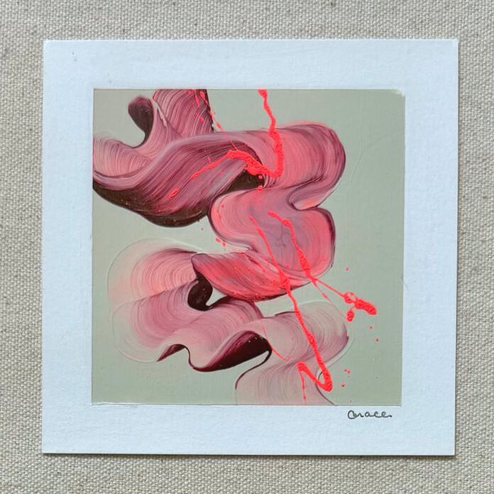 Paper Mini 39, Acrylic on paper, 4 × 4 in — original painting by Grace Martin Franklin