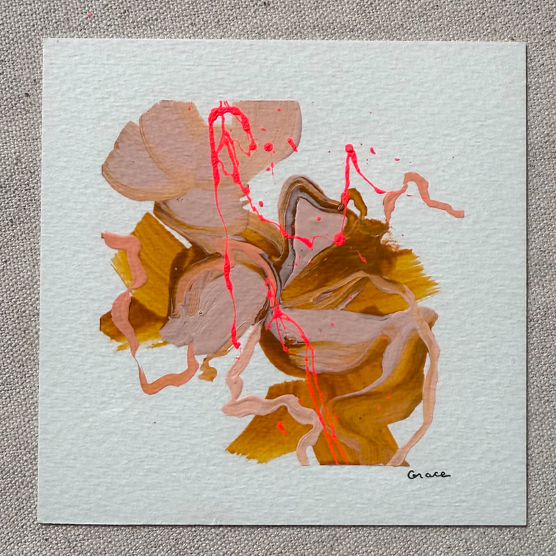 Paper Mini 26, Acrylic on paper, 4 × 4 in — original painting by Grace Martin Franklin