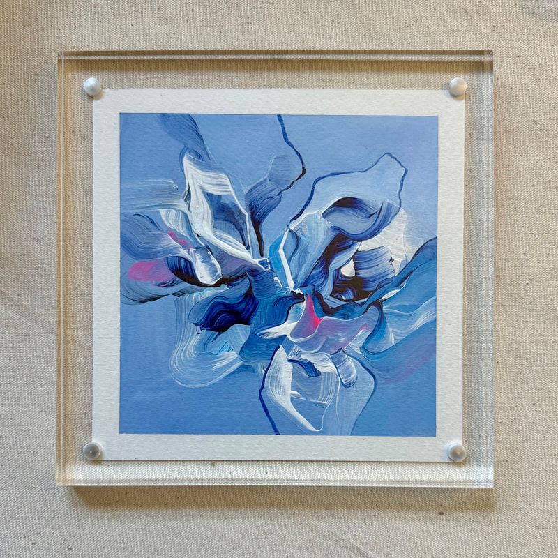 Paper Mini 121, Acrylic on paper, 4 × 4 in — original painting by Grace Martin Franklin