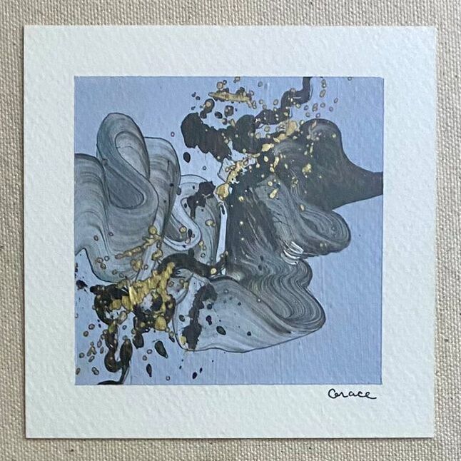 Paper Mini 74, Acrylic on paper, 4 × 4 in — original painting by Grace Martin Franklin