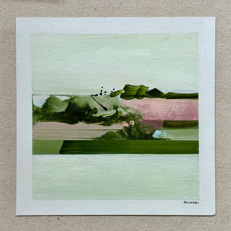 Paper Mini 105, Acrylic on paper, 4 × 4 in — original painting by Grace Martin Franklin