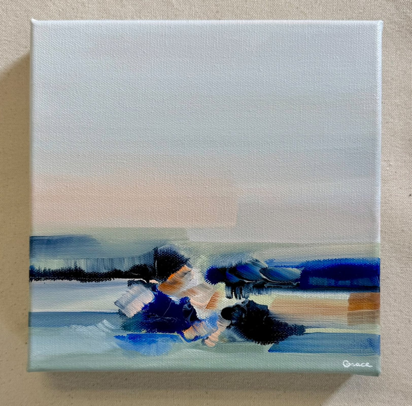 From Our World, Acrylic on Canvas, 8 × 8 in — original painting by Grace Martin Franklin