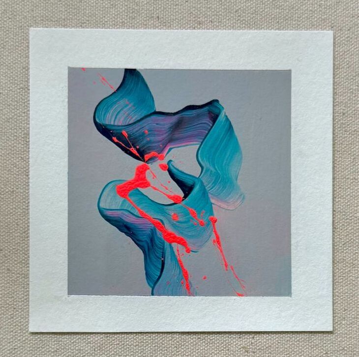 Paper Mini 01, Acrylic on paper, 4 × 4 in — original painting by Grace Martin Franklin