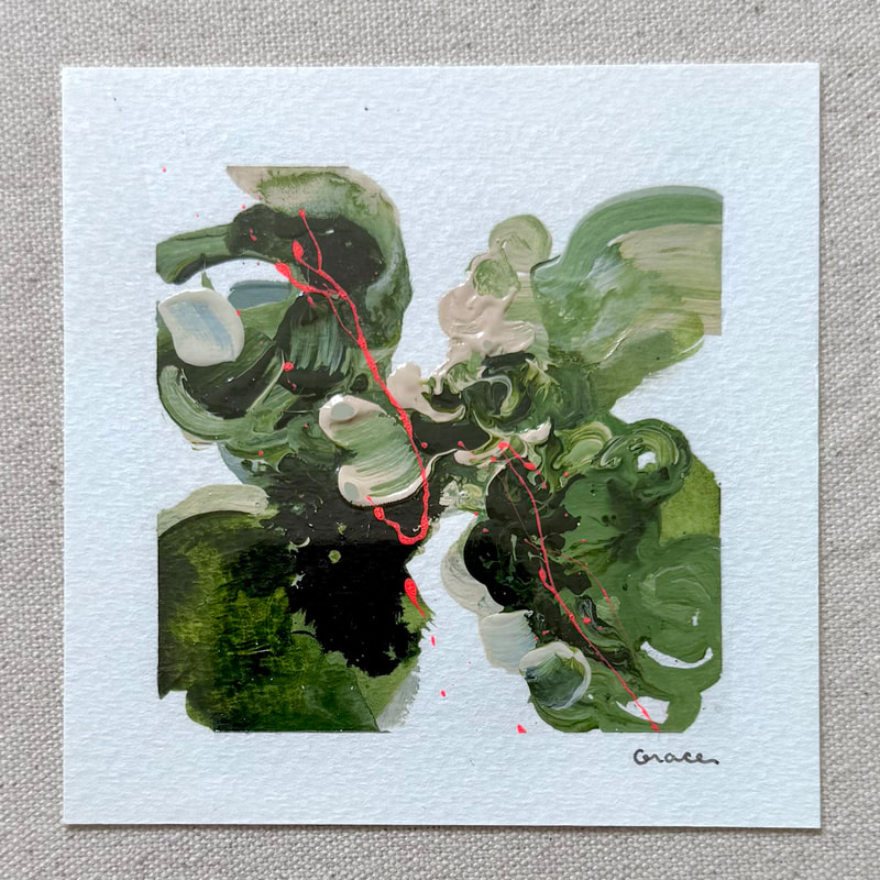 Paper Mini 17, Acrylic on paper, 4 × 4 in — original painting by Grace Martin Franklin