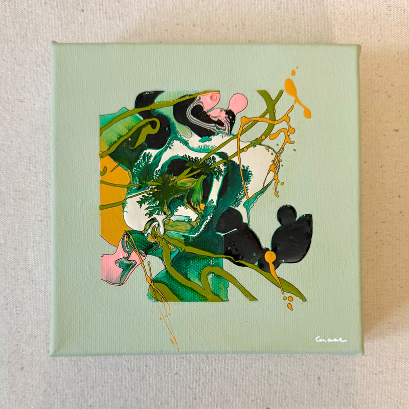 True Love, Acrylic on Canvas, 6 × 6 in — original painting by Grace Martin Franklin