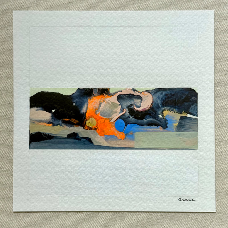 Paper Mini 111, Acrylic on paper, 4 × 4 in — original painting by Grace Martin Franklin
