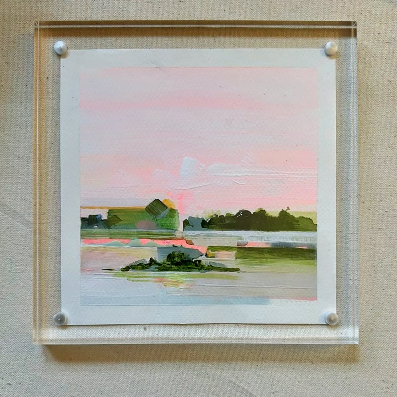 Paper Mini 122, Acrylic on paper, 4 × 4 in — original painting by Grace Martin Franklin
