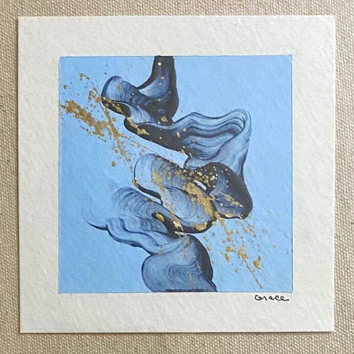 Paper Mini 80, Acrylic on paper, 4 × 4 in — original painting by Grace Martin Franklin