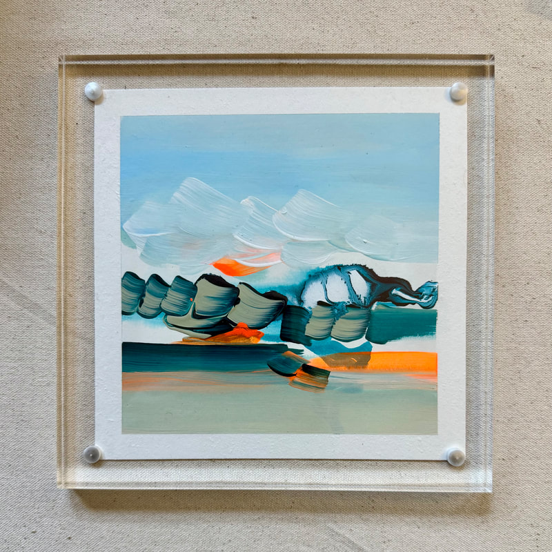Paper Mini 116, Acrylic on paper, 4 × 4 in — original painting by Grace Martin Franklin