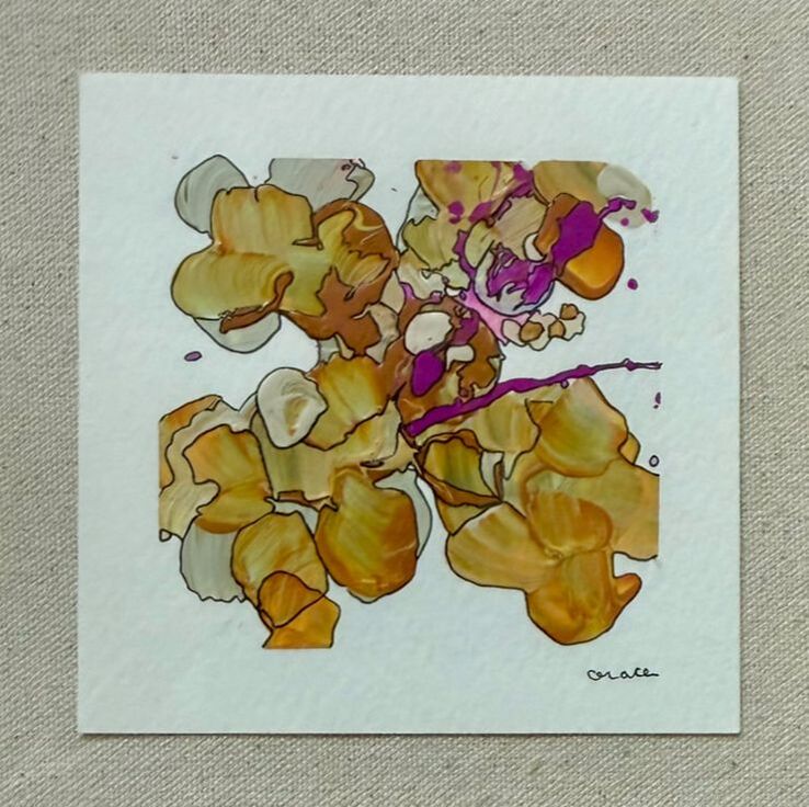 Paper Mini 88, Acrylic on paper, 4 × 4 in — original painting by Grace Martin Franklin