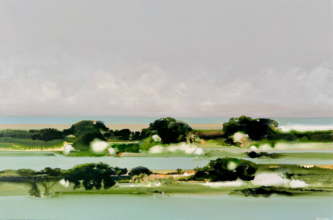 Drifting Further Away, Acrylic on Cavas, 24 × 36 in — original painting by Grace Martin Franklin
