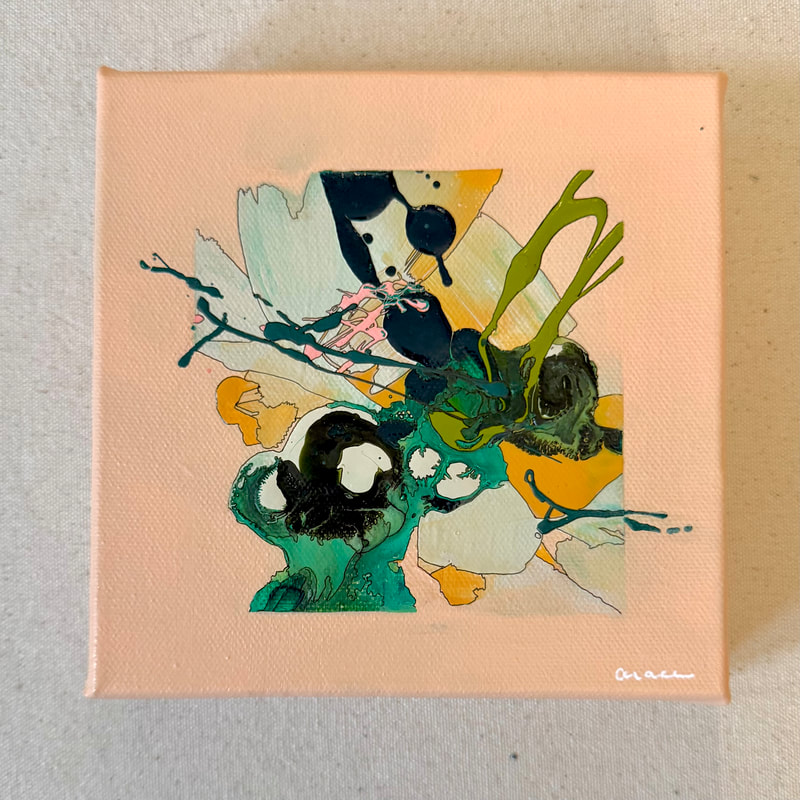 The Feeling Remains, Acrylic on Canvas, 6 × 6 in — original painting by Grace Martin Franklin