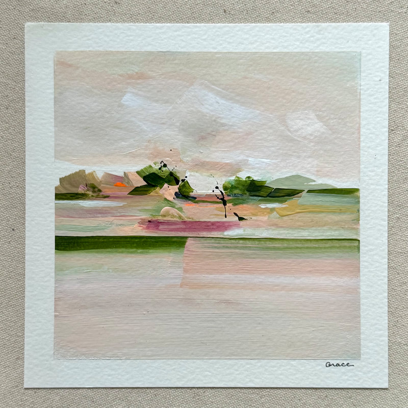 Paper Mini 106, Acrylic on paper, 4 × 4 in — original painting by Grace Martin Franklin