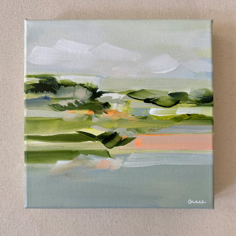 From our Memory, Acrylic on Canvas, 8 × 8 in — original painting by Grace Martin Franklin