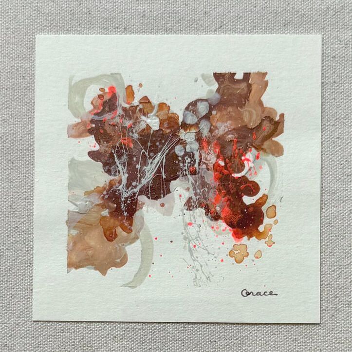 Paper Mini 84, Acrylic on paper, 4 × 4 in — original painting by Grace Martin Franklin