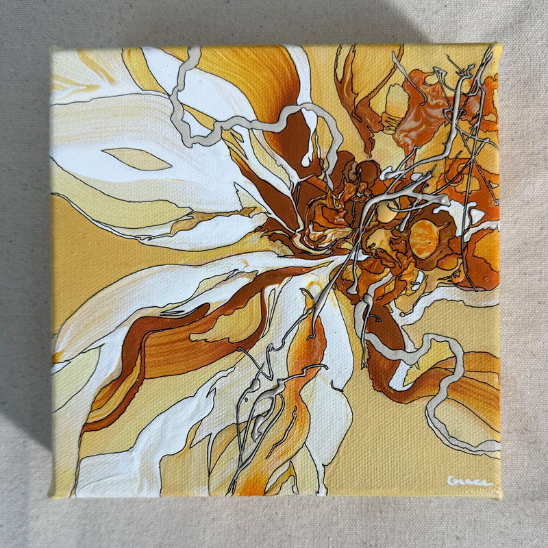 Threads of Light, Acrylic on Canvas, 6 × 6 in — original painting by Grace Martin Franklin